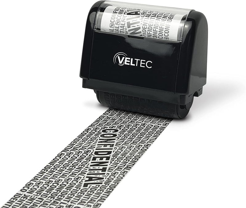 Veltec ID Protector Ink Roller - Identity Theft Protection Roller Stamp (Black, Stamp Only) - Image 1